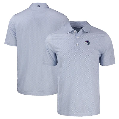 Men's Cutter & Buck  White/Royal Buffalo Bills Helmet Big & Tall Pike Eco Symmetry Print Stretch Recycled Polo