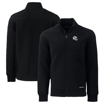 Men's Cutter & Buck Black Miami Dolphins Helmet Roam Eco Recycled Full-Zip Jacket