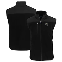 Men's Cutter & Buck  Black Jacksonville Jaguars Helmet Big & Tall Cascade Eco Sherpa Fleece Full-Zip Vest