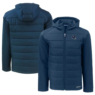 Men's Cutter & Buck  Navy Houston Texans Helmet Big & Tall Evoke Hybrid Eco Softshell Recycled Full-Zip Jacket