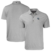 Men's Cutter & Buck  Heather Gray Detroit Lions Helmet Big & Tall Forge Eco Heather Stripe Stretch Recycled Polo