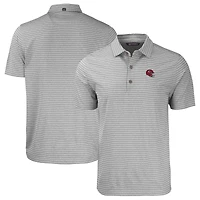 Men's Cutter & Buck  Heather Gray Kansas City Chiefs Helmet Big & Tall Forge Eco Heather Stripe Stretch Recycled Polo