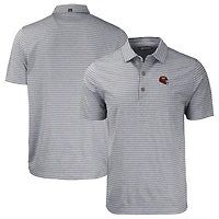 Men's Cutter & Buck  Heather Black Washington Commanders Helmet Big & Tall Forge Eco Heather Stripe Stretch Recycled Polo