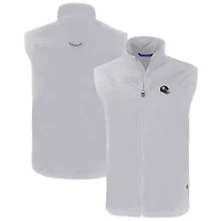 Men's Cutter & Buck  Gray Pittsburgh Steelers Helmet Big & Tall Charter Eco Full-Zip Vest