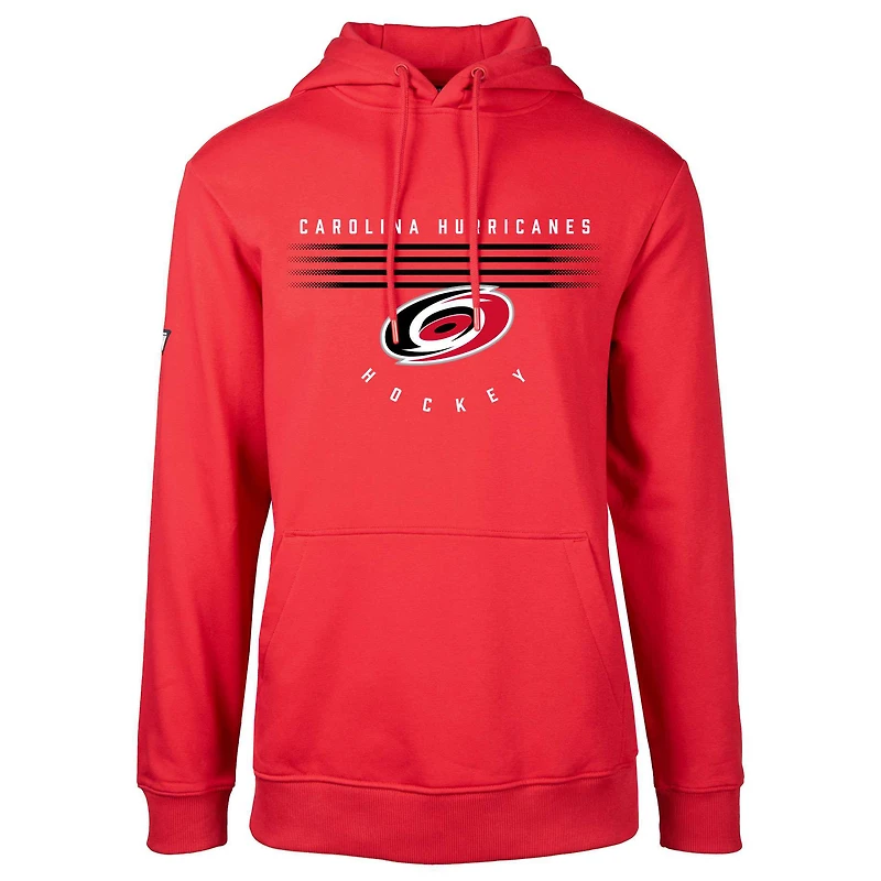 Men's Levelwear  Red Carolina Hurricanes Podium Fleece Pullover Hoodie