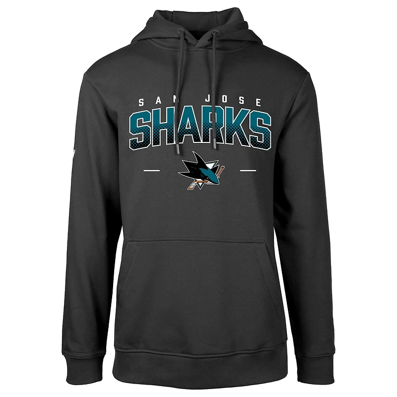 Men's Levelwear  Black San Jose Sharks Podium Fleece Pullover Hoodie