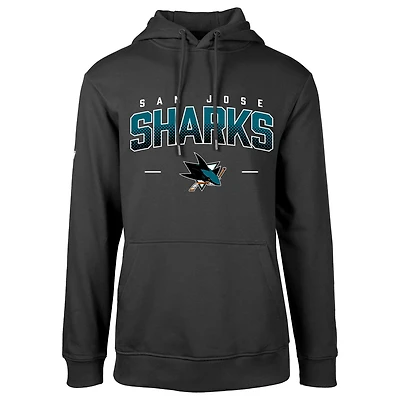Men's Levelwear  Black San Jose Sharks Podium Fleece Pullover Hoodie