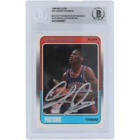 Dennis Rodman Detroit Pistons Autographed 1988-89 Fleer Series 1 #43 Beckett Fanatics Witnessed Authenticated Rookie Card