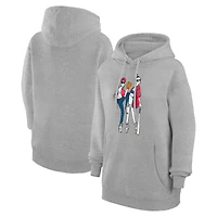 Women's G-III 4Her by Carl Banks  Heather Gray Boston Red Sox Baseball Girls Fleece Pullover Hoodie
