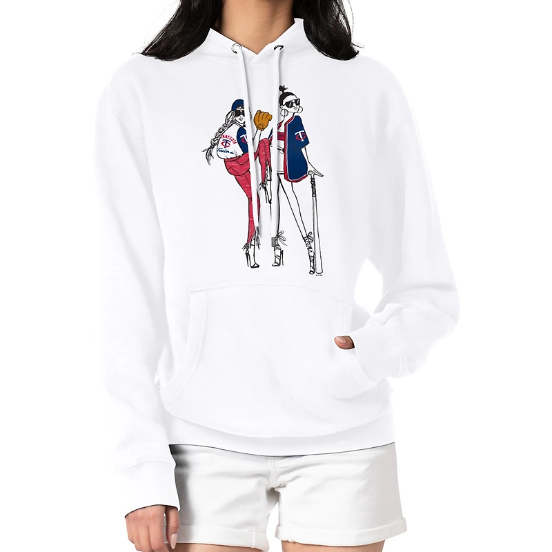 Women's G-III 4Her by Carl Banks White Minnesota Twins Baseball Girls Fleece Pullover Hoodie