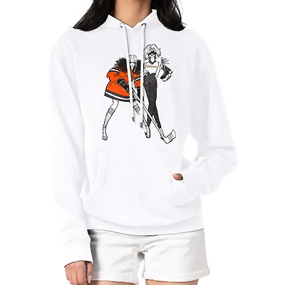 Women's G-III 4Her by Carl Banks  White Anaheim Ducks Hockey Girls Fleece Pullover Hoodie