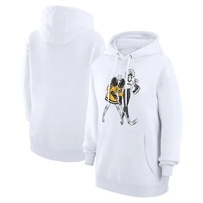 Women's G-III 4Her by Carl Banks  White Boston Bruins Hockey Girls Fleece Pullover Hoodie