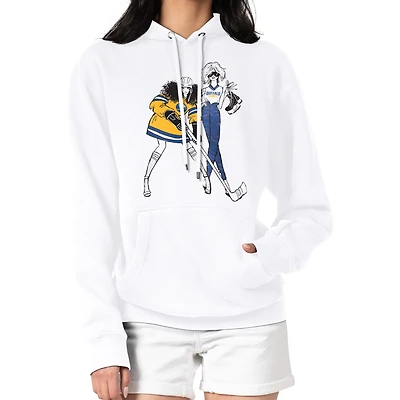 Women's G-III 4Her by Carl Banks  White Buffalo Sabres Hockey Girls Fleece Pullover Hoodie