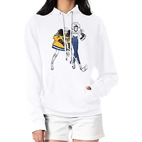 Women's G-III 4Her by Carl Banks  White Buffalo Sabres Hockey Girls Fleece Pullover Hoodie