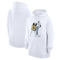 Women's G-III 4Her by Carl Banks  White Buffalo Sabres Hockey Girls Fleece Pullover Hoodie