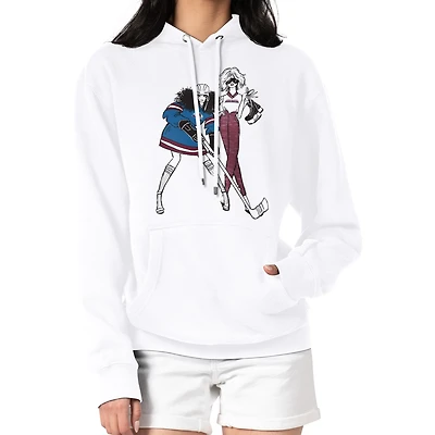Women's G-III 4Her by Carl Banks  White Colorado Avalanche Hockey Girls Fleece Pullover Hoodie