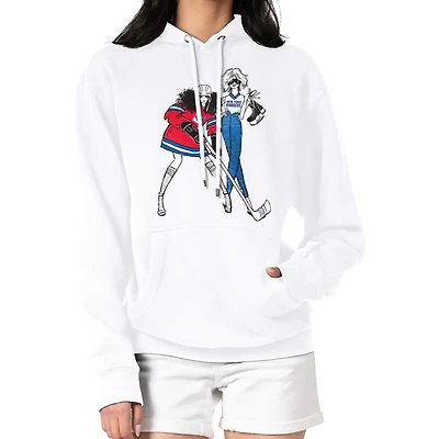 Women's G-III 4Her by Carl Banks  White New York Rangers Hockey Girls Fleece Pullover Hoodie