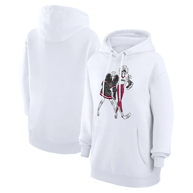 Women's G-III 4Her by Carl Banks  White Arizona Coyotes Hockey Girls Fleece Pullover Hoodie