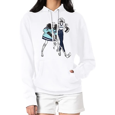 Women's G-III 4Her by Carl Banks  White Seattle Kraken Hockey Girls Fleece Pullover Hoodie