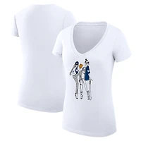Women's G-III 4Her by Carl Banks White New York Yankees Super-Slim Fit Lightweight Baseball V-Neck T-Shirt