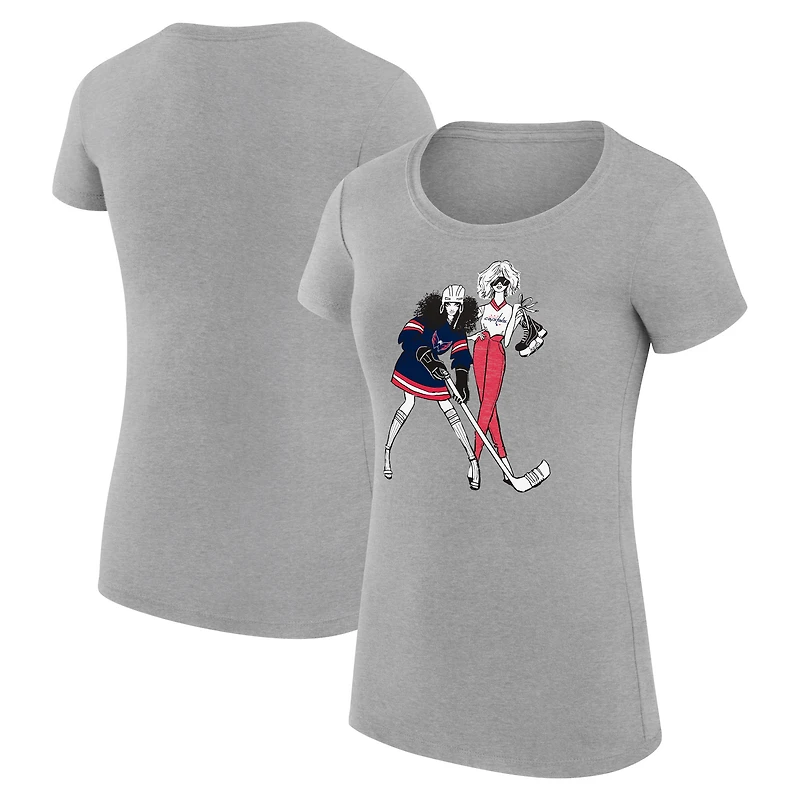 Women's G-III 4Her by Carl Banks Heather Gray Washington Capitals Super-Slim Fit Lightweight Hockey Girls T-Shirt