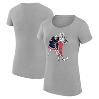 Women's G-III 4Her by Carl Banks Heather Gray Washington Capitals Super-Slim Fit Lightweight Hockey Girls T-Shirt