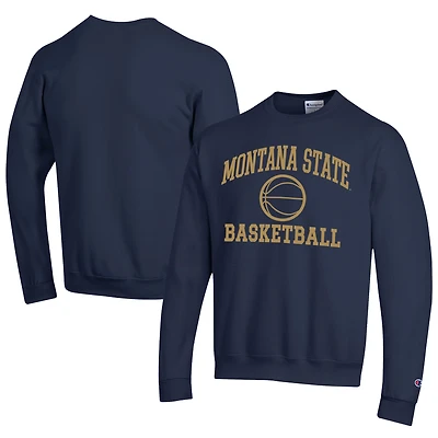 Men's Champion  Navy Montana State Bobcats Icon Logo Basketball Eco Powerblend Pullover Sweatshirt