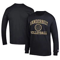 Men's Champion Black Vanderbilt Commodores Stacked Logo Volleyball Jersey Long Sleeve T-Shirt