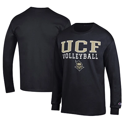 Men's Champion  Black UCF Knights Stacked Logo Volleyball Jersey Long Sleeve T-Shirt
