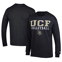 Men's Champion  Black UCF Knights Stacked Logo Volleyball Jersey Long Sleeve T-Shirt