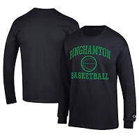 Men's Champion  Black Binghamton Bearcats Icon Logo Basketball Jersey Long Sleeve T-Shirt