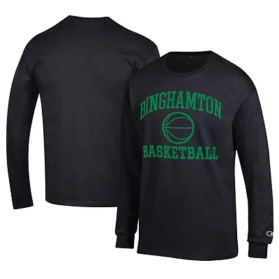 Men's Champion  Black Binghamton Bearcats Icon Logo Basketball Jersey Long Sleeve T-Shirt