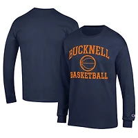 Men's Champion  Navy Bucknell Bison Icon Logo Basketball Jersey Long Sleeve T-Shirt