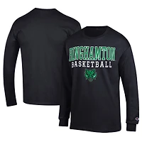Men's Champion  Black Binghamton Bearcats Icon Logo Basketball Jersey Long Sleeve T-Shirt