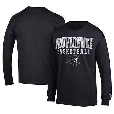 Men's Champion  Black Providence Friars Icon Logo Basketball Jersey Long Sleeve T-Shirt