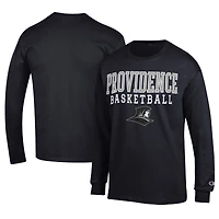 Men's Champion  Black Providence Friars Icon Logo Basketball Jersey Long Sleeve T-Shirt