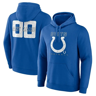 Men's Royal Indianapolis Colts Stellar Personalized Name & Number Pullover Hoodie