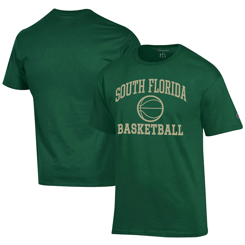 Men's Champion  Green South Florida Bulls Icon Logo Basketball Jersey T-Shirt