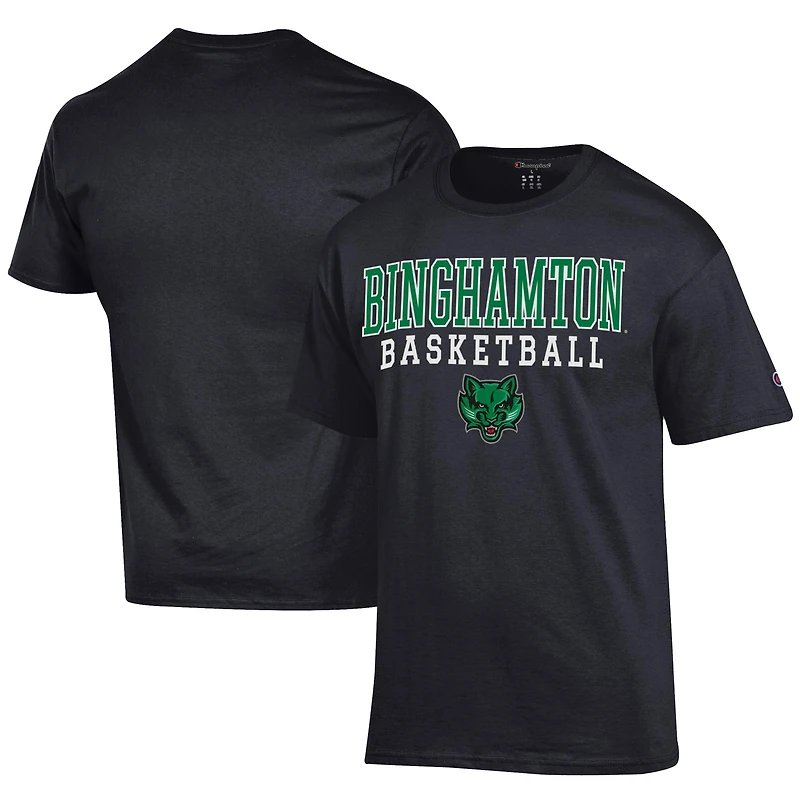 Men's Champion  Black Binghamton Bearcats Icon Logo Basketball Jersey T-Shirt