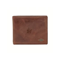 Fossil Brown Miami Marlins Ryan RFID Flip ID Bifold