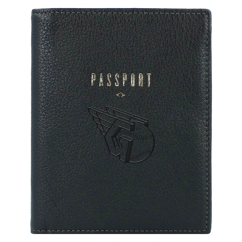 Fossil Black Cleveland Guardians Travel RFID Passport Case