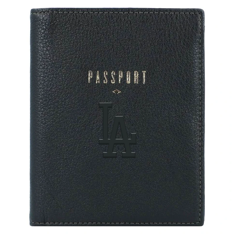 Fossil Black Los Angeles Dodgers Travel RFID Passport Case