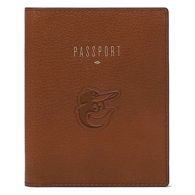 Fossil Brown Baltimore Orioles Travel RFID Passport Case