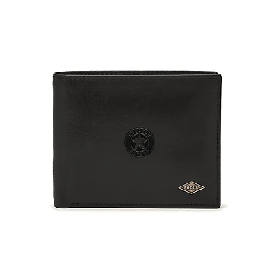 Fossil Black Houston Astros Ryan RFID Passcase Wallet