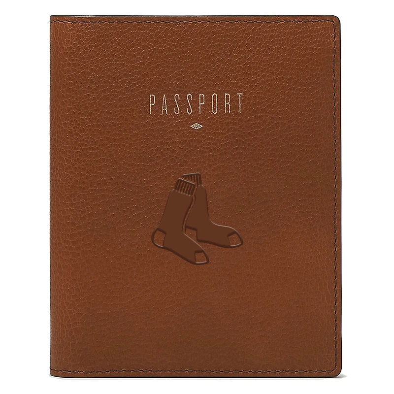 Fossil Brown Boston Red Sox Travel RFID Passport Case