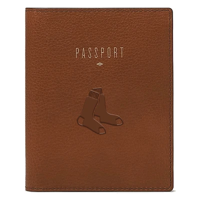 Fossil Brown Boston Red Sox Travel RFID Passport Case