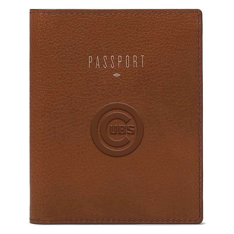 Fossil Brown Chicago Cubs Travel RFID Passport Case