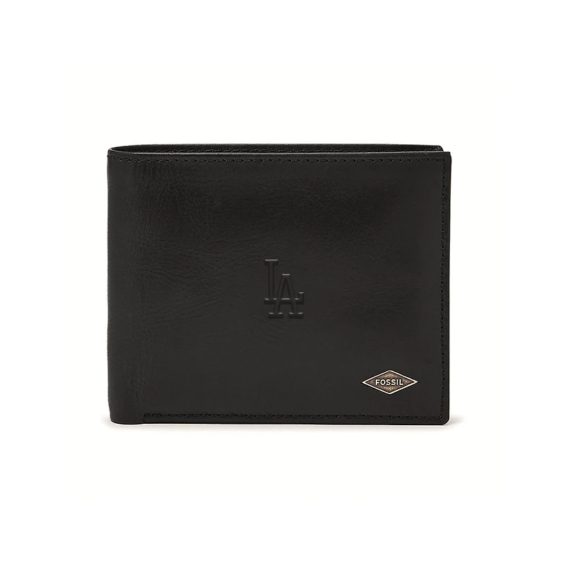 Fossil Black Los Angeles Dodgers Ryan RFID Passcase Wallet