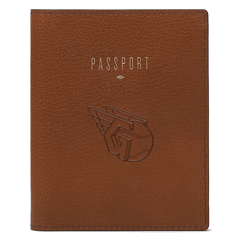 Fossil Brown Cleveland Guardians Travel RFID Passport Case