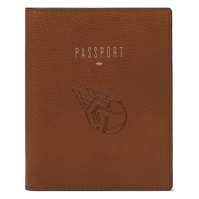 Fossil Brown Cleveland Guardians Travel RFID Passport Case